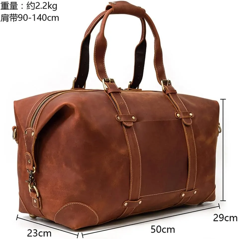 Large Luggage Bag Men's Travel Bag Retro Handbag Fitness Shoulder Messenger Bag (W 29 * 50 * 23 cm)