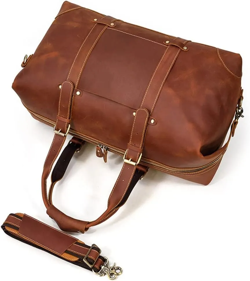 Large Luggage Bag Men's Travel Bag Retro Handbag Fitness Shoulder Messenger Bag (W 29 * 50 * 23 cm)