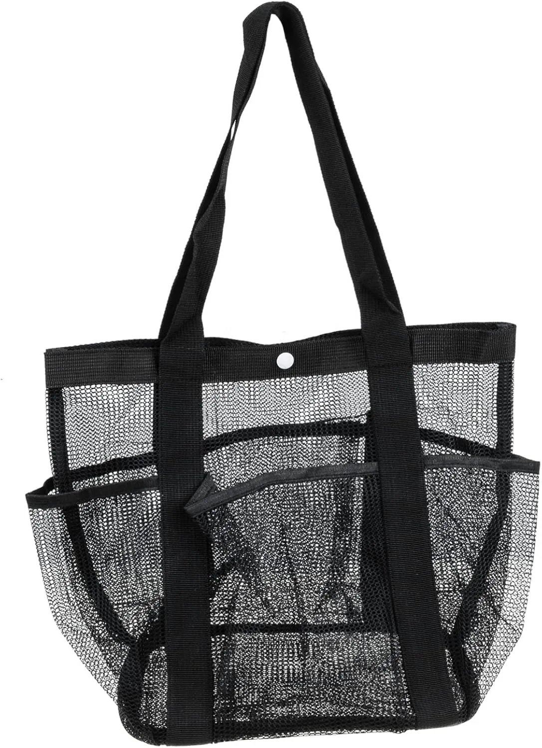 Large Mesh Beach Bag Multi Pocket Toiletry Pouch Spacious Travel Organizer for Beach and Personal Items Quick Drying Mesh Tote for Outdoor Activities