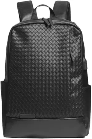 Leather Backpack School College Bookbag Leisure Business Travel Hiking Rucksack,Suitable for 15.6-inch laptop pack (1)