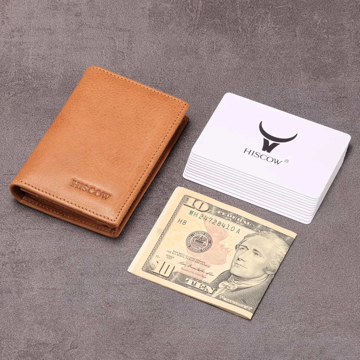 Leather Business Card Case Holder for Men & Women, Italian Calfskin