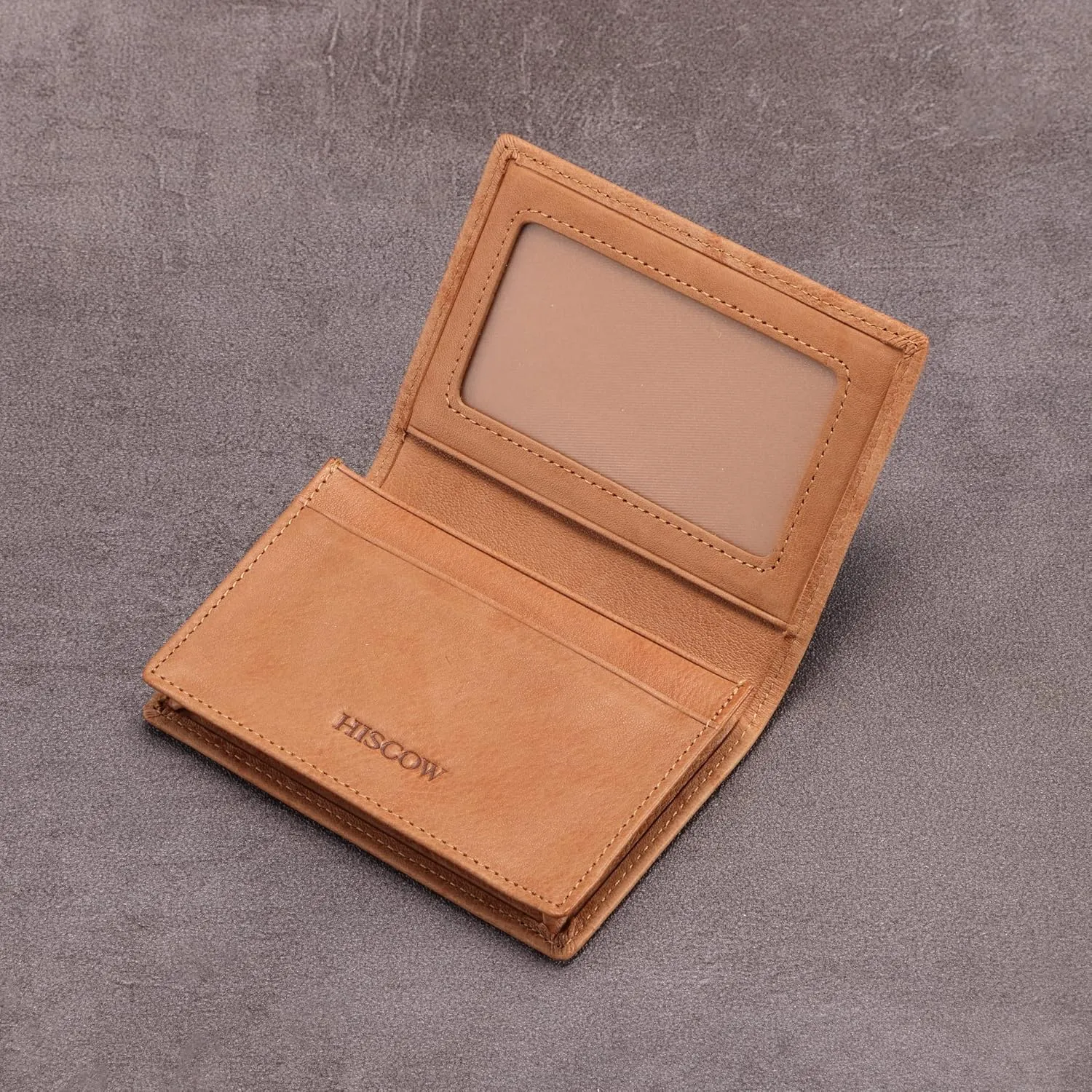 Leather Business Card Case Holder for Men & Women, Italian Calfskin