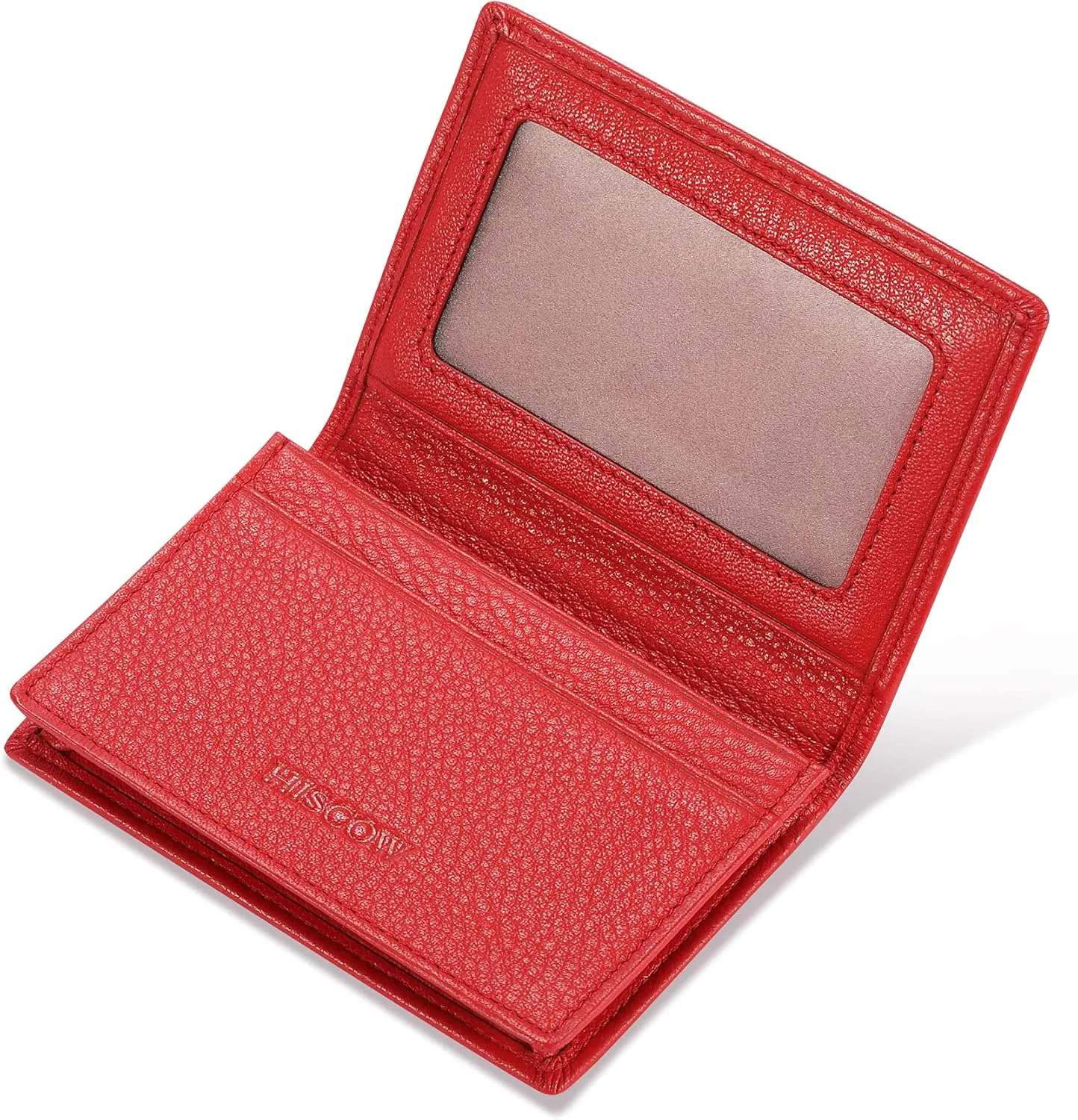 Leather Business Card Case Holder for Men & Women, Italian Calfskin