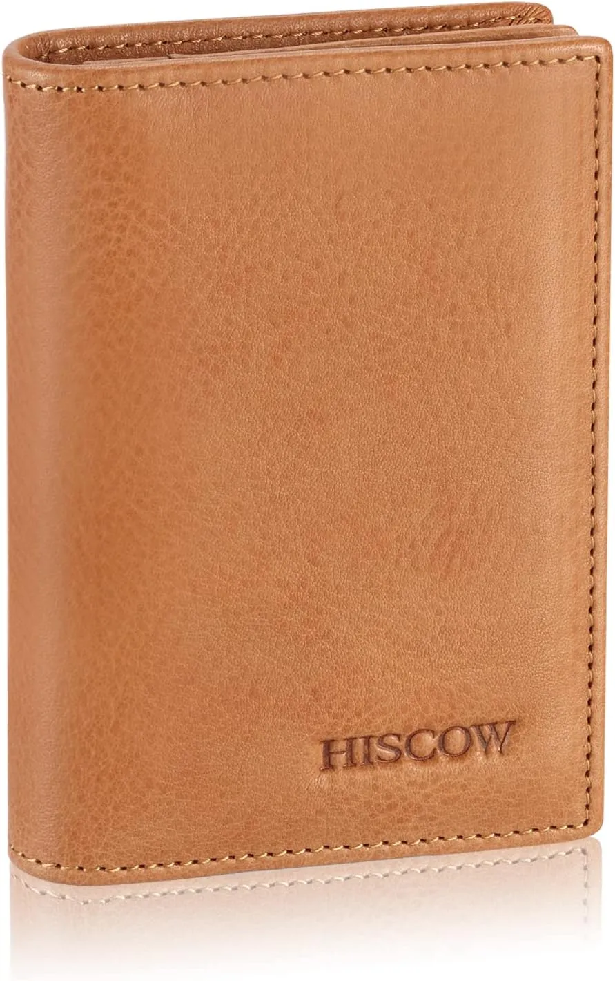 Leather Business Card Case Holder for Men & Women, Italian Calfskin