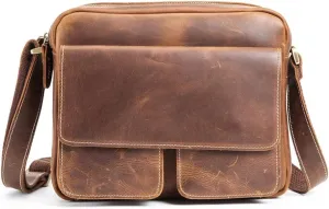 Leather Messenger Bag Vintage Cross Body Men's Bag Business Casual Bag Leather Shoulder Bag