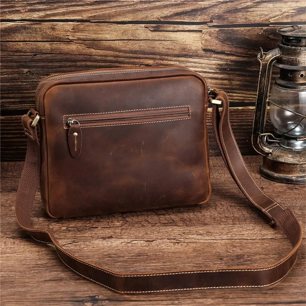 Leather Messenger Bag Vintage Cross Body Men's Bag Business Casual Bag Leather Shoulder Bag