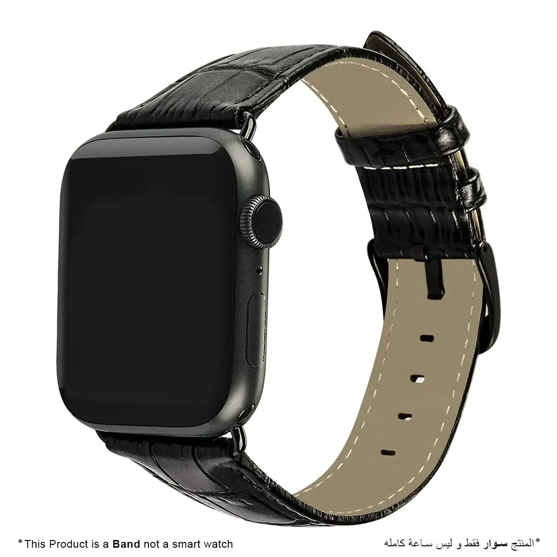 Leather Watch Strap for Apple Watch - Black