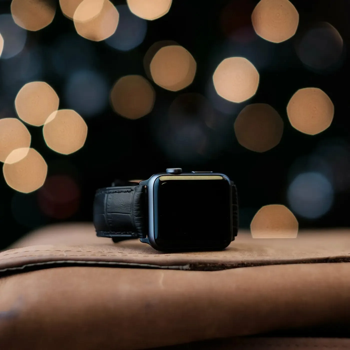 Leather Watch Strap for Apple Watch - Black