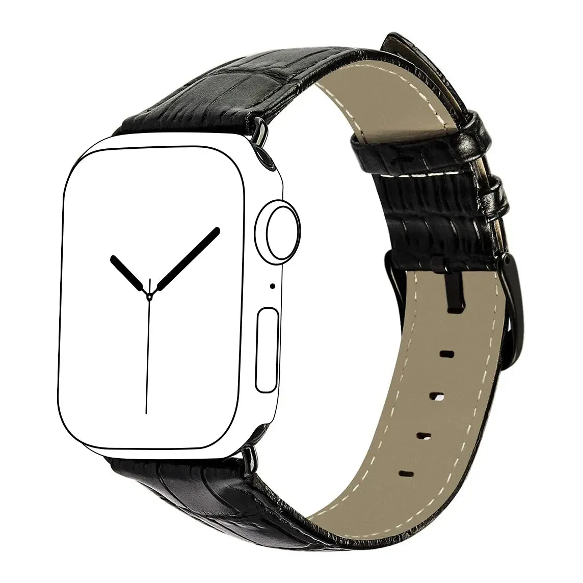Leather Watch Strap for Apple Watch - Black