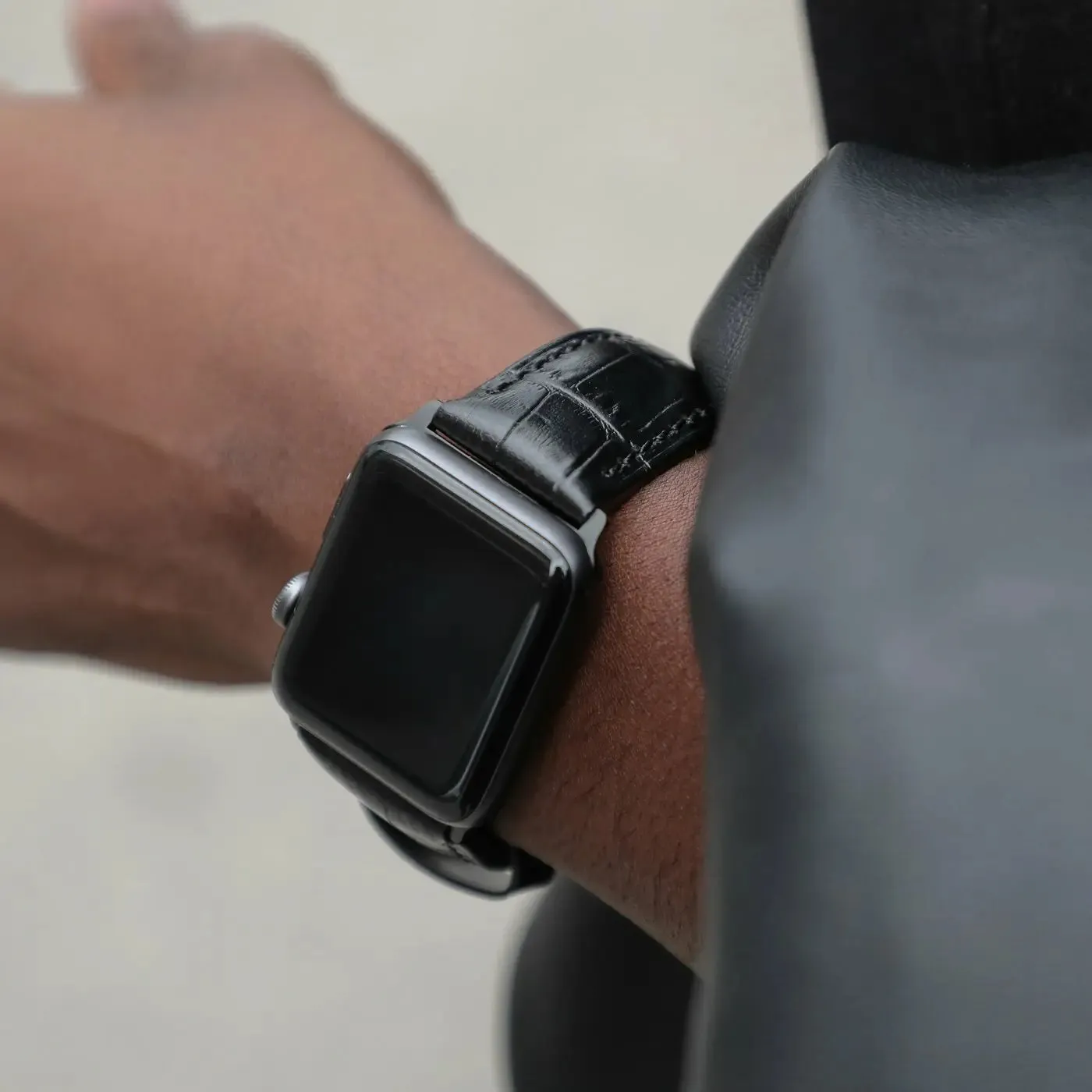 Leather Watch Strap for Apple Watch - Black