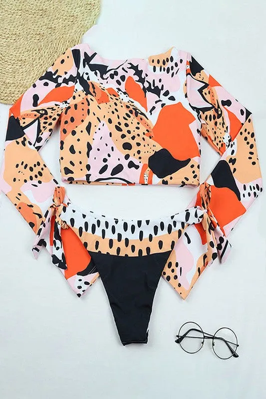 Leopard Cropped Split Two Pieces