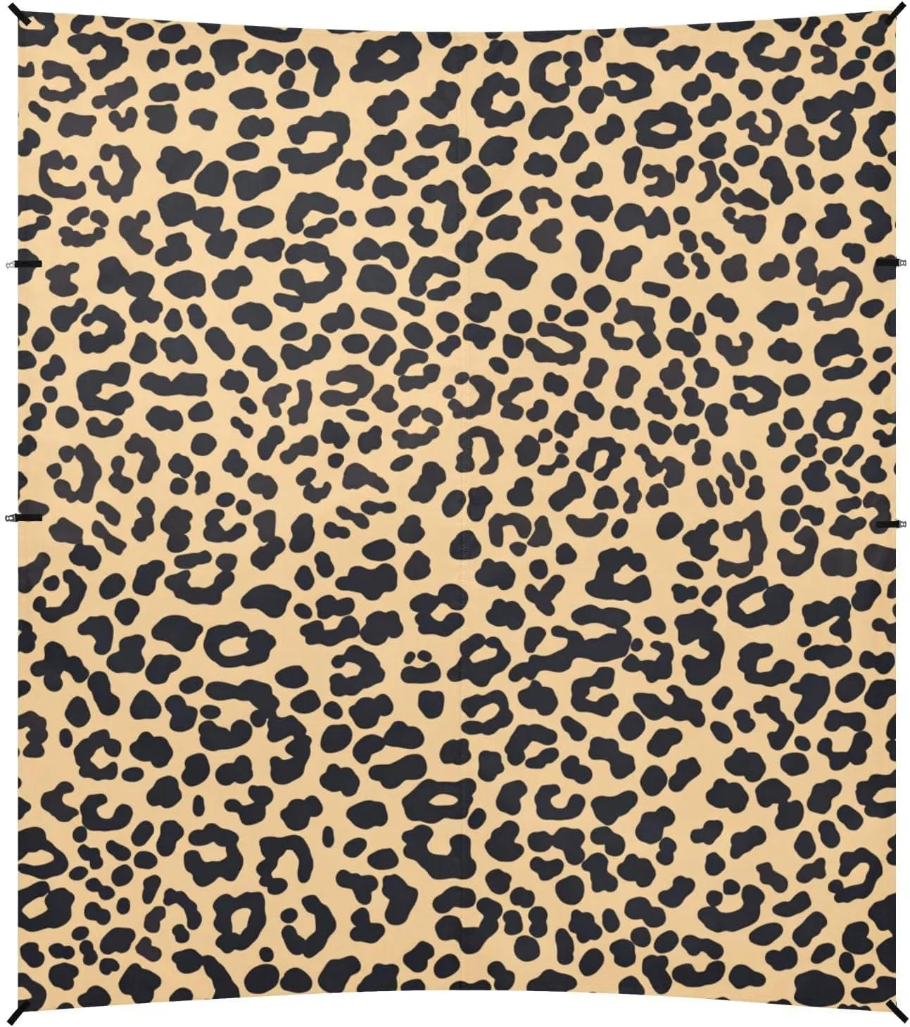 Leopard Print Pattern Background Seamless Repeating Foldable Beach Canopy UPF50  Lightweight Shade Sun Shelter with Sandbags, Sand Shovel, Poles for Family Trips, Picnics & Camping
