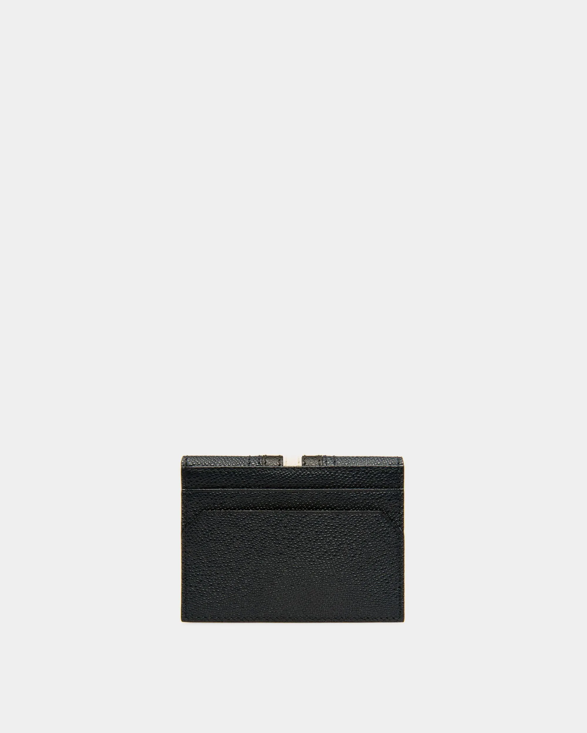 Lettering Business Card Holder In Blue Leather