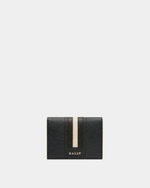 Lettering Business Card Holder In Blue Leather