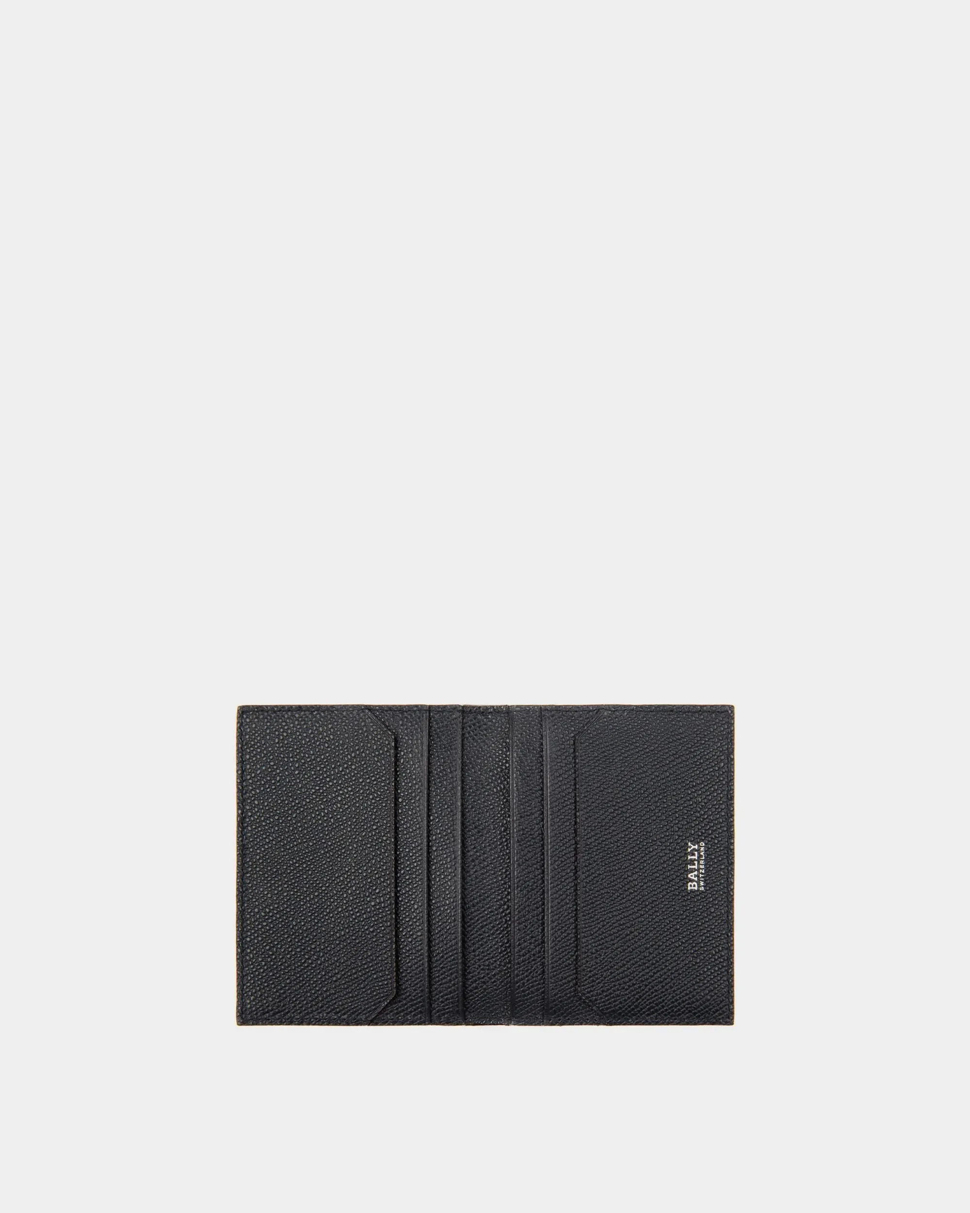 Lettering Business Card Holder In Blue Leather