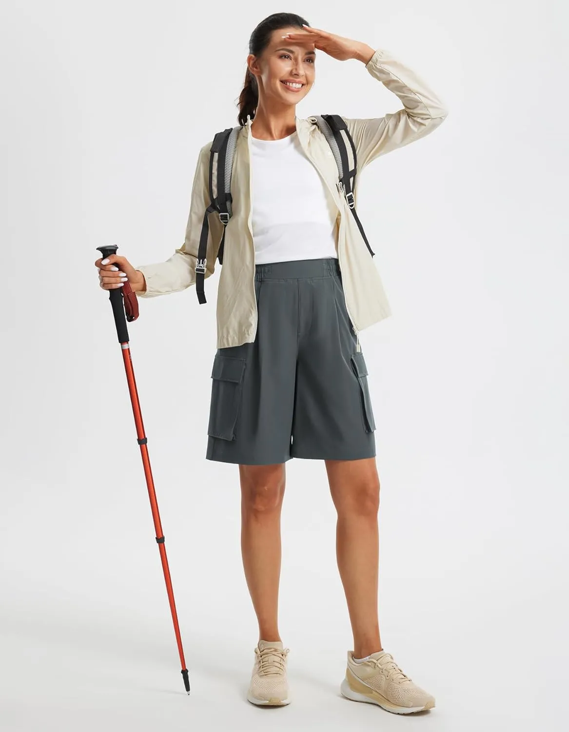 Libin Women's Hiking Cargo Shorts Wide Leg Bermuda Shorts Knee Length Lightweight Quick Dry Casual Short for Summer Travel