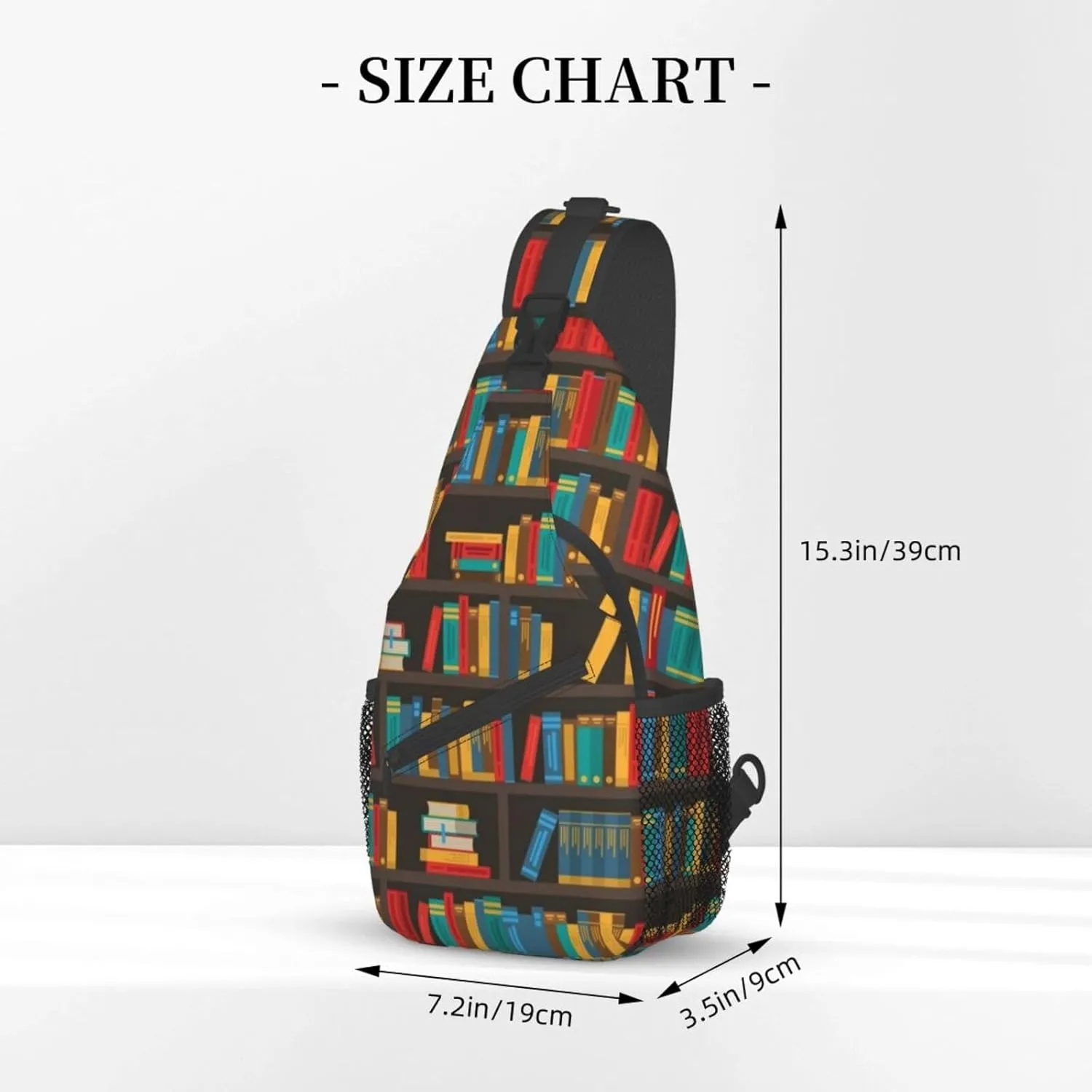 Library Crossbody Bag Books Shoulder Bag Funny Backpack Sling Bag Chest Casual Daypack for Outdoor