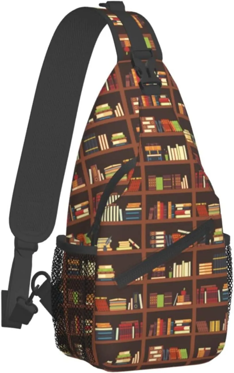 Library Crossbody Bag Books Shoulder Bag Funny Backpack Sling Bag Chest Casual Daypack for Outdoor