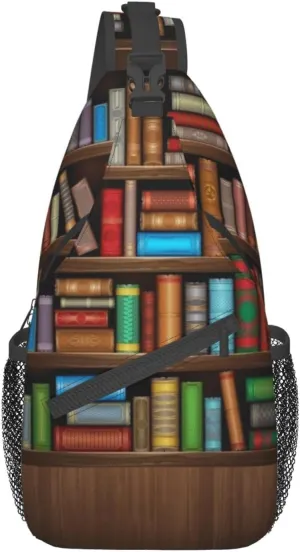Library Crossbody Bag Books Shoulder Bag Funny Backpack Sling Bag Chest Casual Daypack for Outdoor