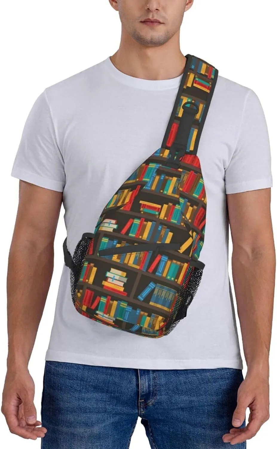 Library Crossbody Bag Books Shoulder Bag Funny Backpack Sling Bag Chest Casual Daypack for Outdoor