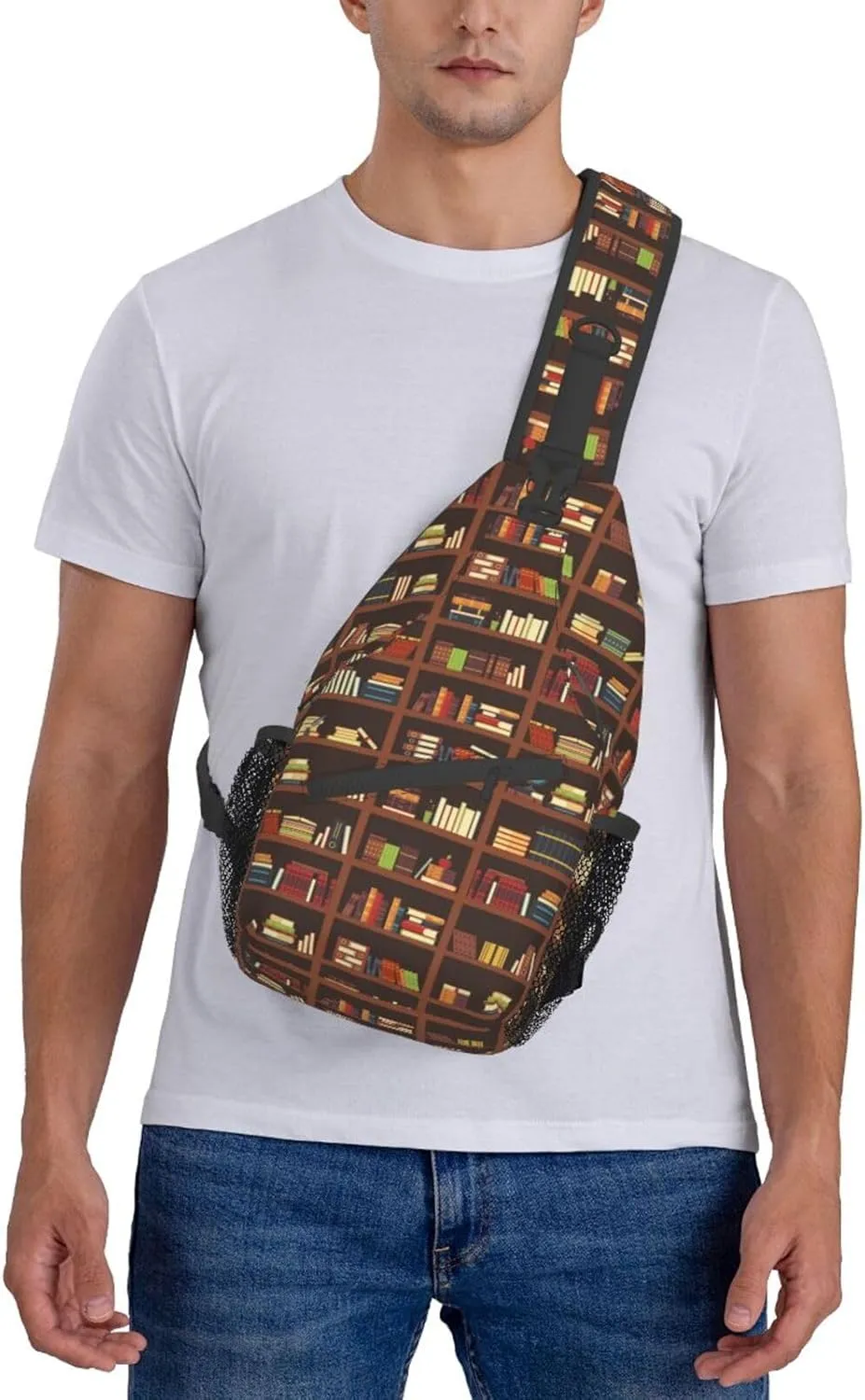 Library Crossbody Bag Books Shoulder Bag Funny Backpack Sling Bag Chest Casual Daypack for Outdoor