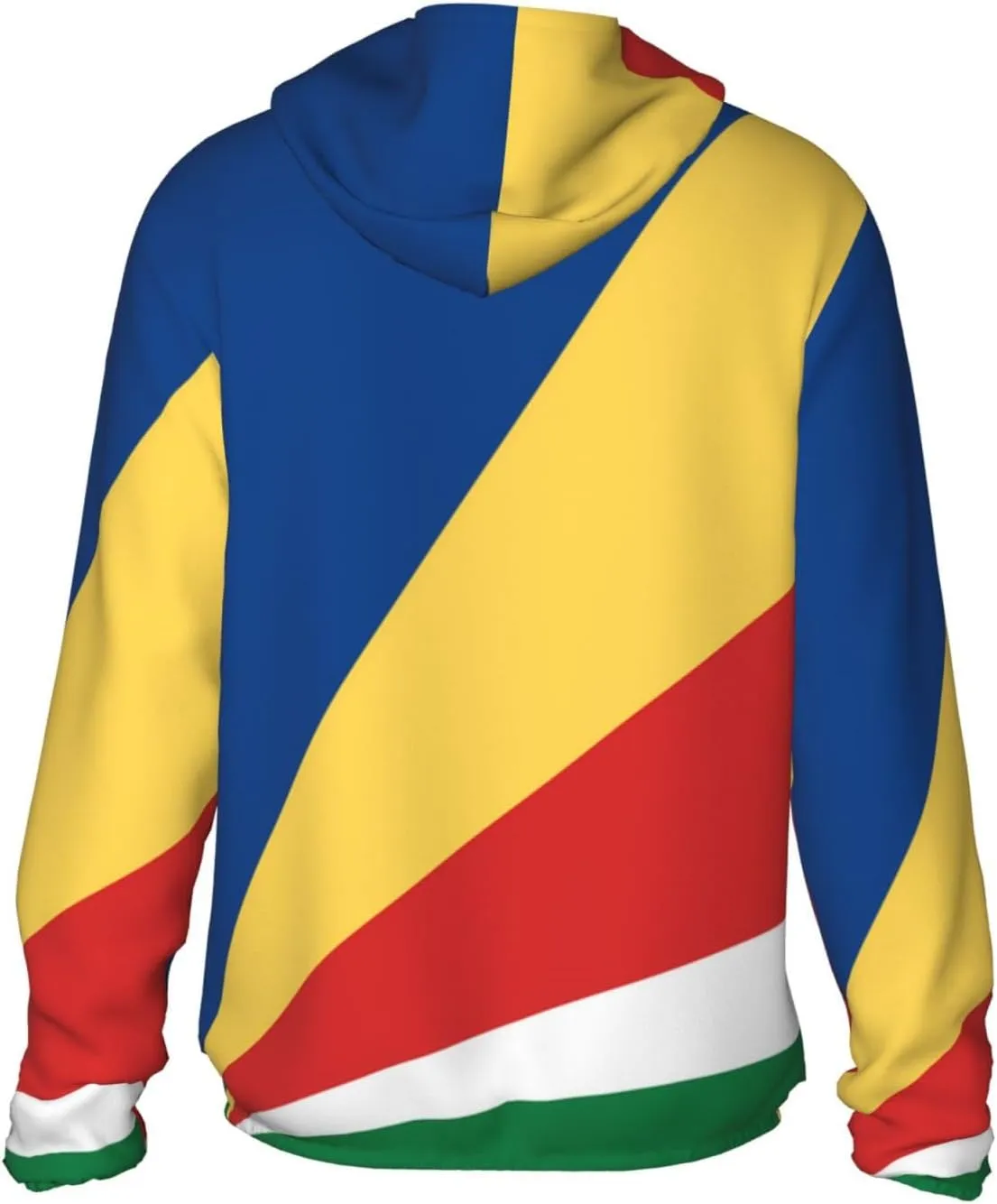 Lightweight UV Protection Sun Jacket, Flag of Seychelles Print Sportswear Hooded Sunblock Shirt for Outdoor