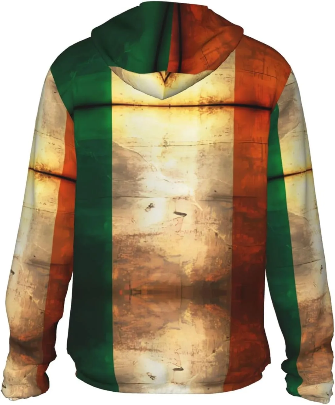 Lightweight UV Protection Sun Jacket, Retro Irish flag Print Sportswear Hooded Sunblock Shirt for Outdoor