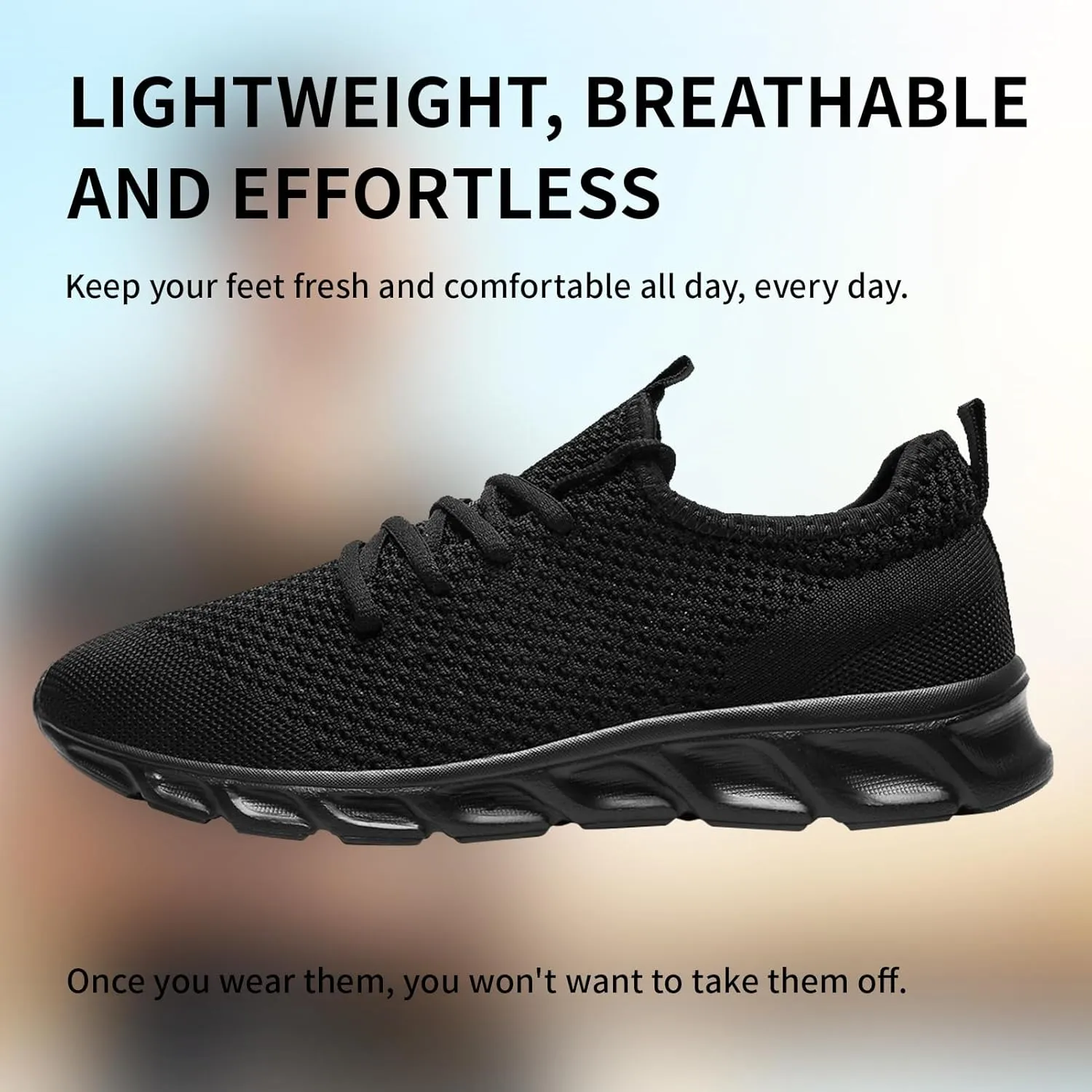 Linenghs Mens Running Shoes Tennis Gym Sneakers Casual Slip On Walking Lightweight Athletic Workout Breathable Fashion Sports Shoes
