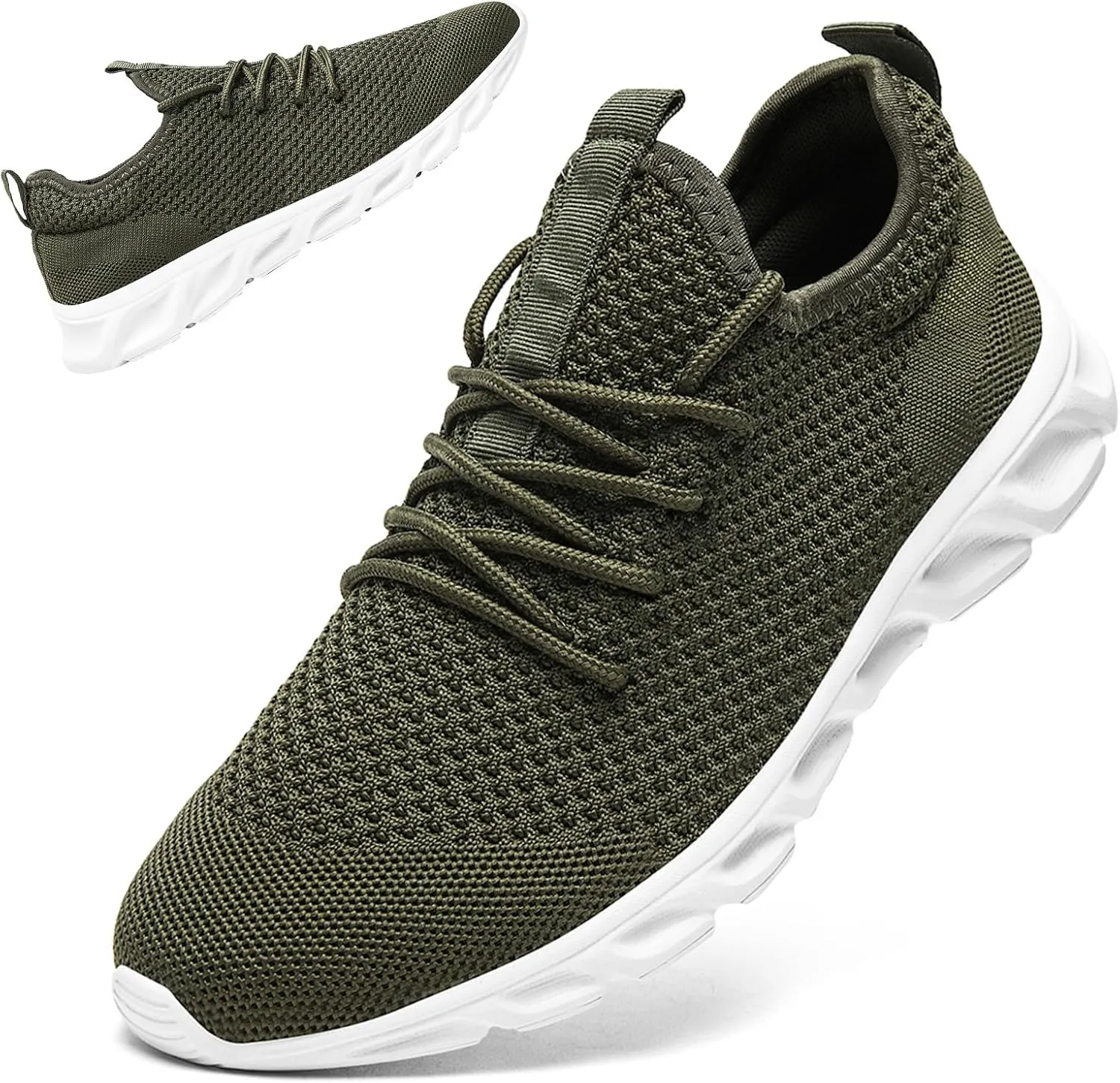 Linenghs Mens Running Shoes Tennis Gym Sneakers Casual Slip On Walking Lightweight Athletic Workout Breathable Fashion Sports Shoes