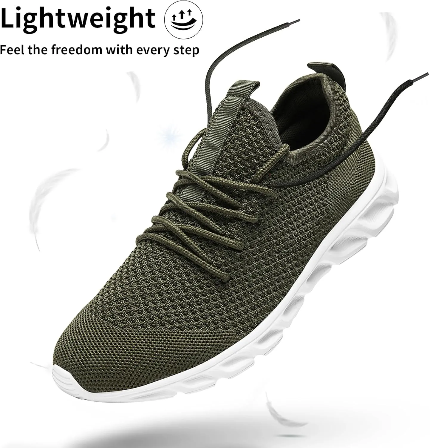 Linenghs Mens Running Shoes Tennis Gym Sneakers Casual Slip On Walking Lightweight Athletic Workout Breathable Fashion Sports Shoes
