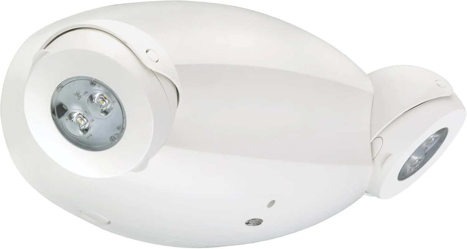 Lithonia Lighting Quantum LED Emergency Lights for Business, Manual Testing, 2-Head Fixture, 640 Lumens, White (ELM4L)