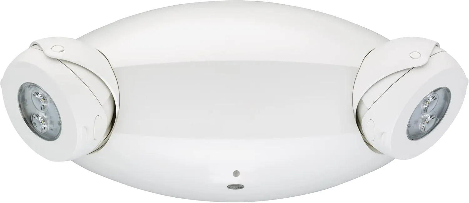 Lithonia Lighting Quantum LED Emergency Lights for Business, Manual Testing, 2-Head Fixture, 640 Lumens, White (ELM4L)