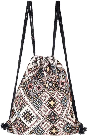 Lobagve Drawstring Backpack String Bag Sport Gym Sackpack Cinch Shopping Yoga Bag,Multicolor Plaid