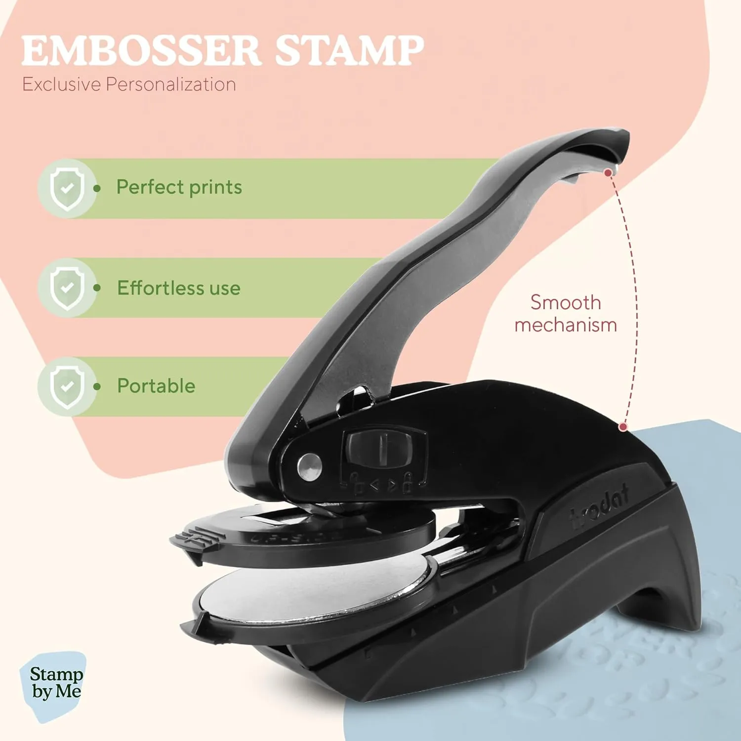 Logo Embosser Stamp Custom Stamp by Me | Seal Stamp Personalized | Custom Embossed Stamps for Business with Your Own Design (Logo   Text)