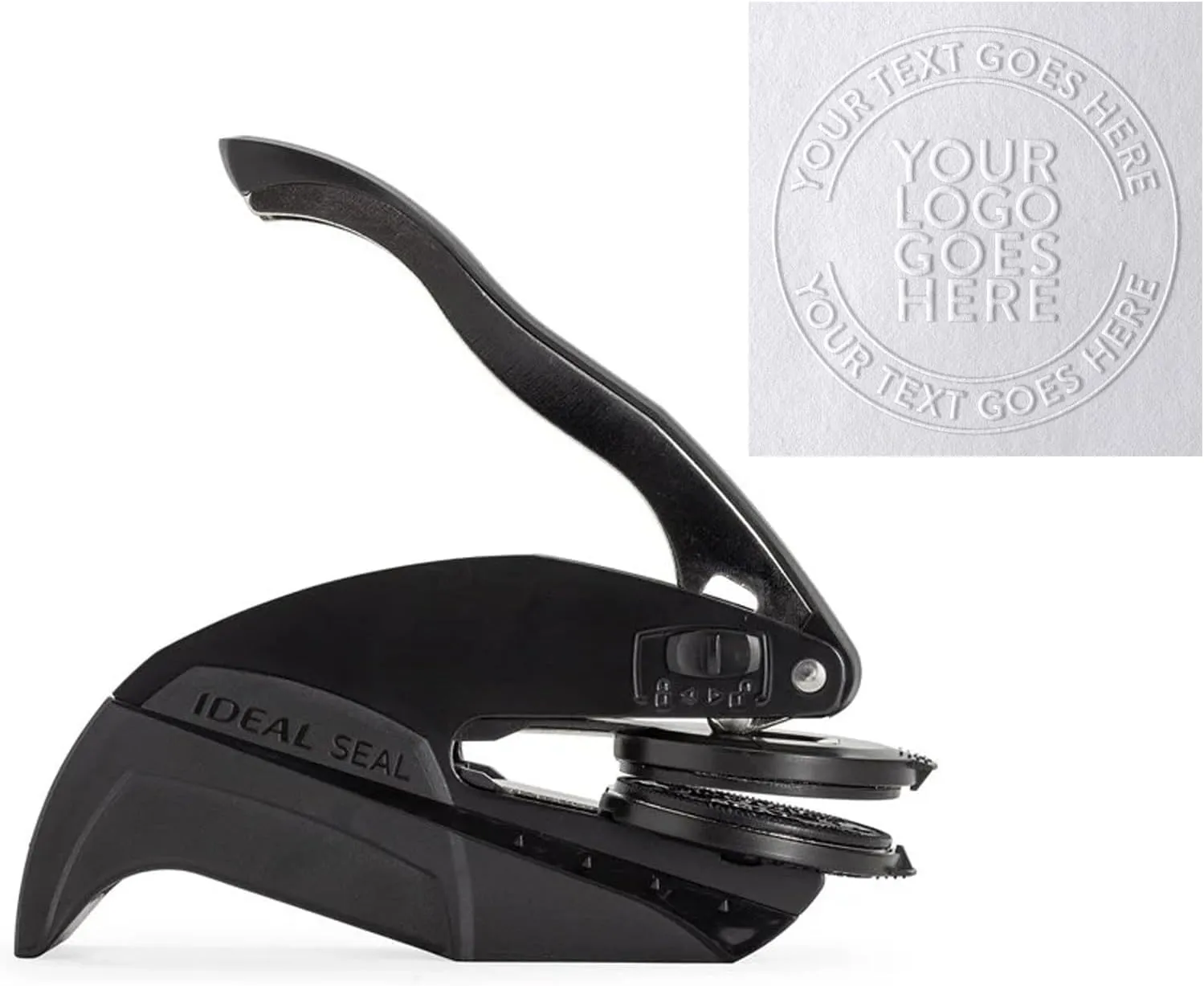 Logo Embosser Stamp Custom Stamp by Me | Seal Stamp Personalized | Custom Embossed Stamps for Business with Your Own Design (Logo   Text)