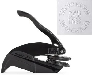 Logo Embosser Stamp Custom Stamp by Me | Seal Stamp Personalized | Custom Embossed Stamps for Business with Your Own Design (Logo   Text)
