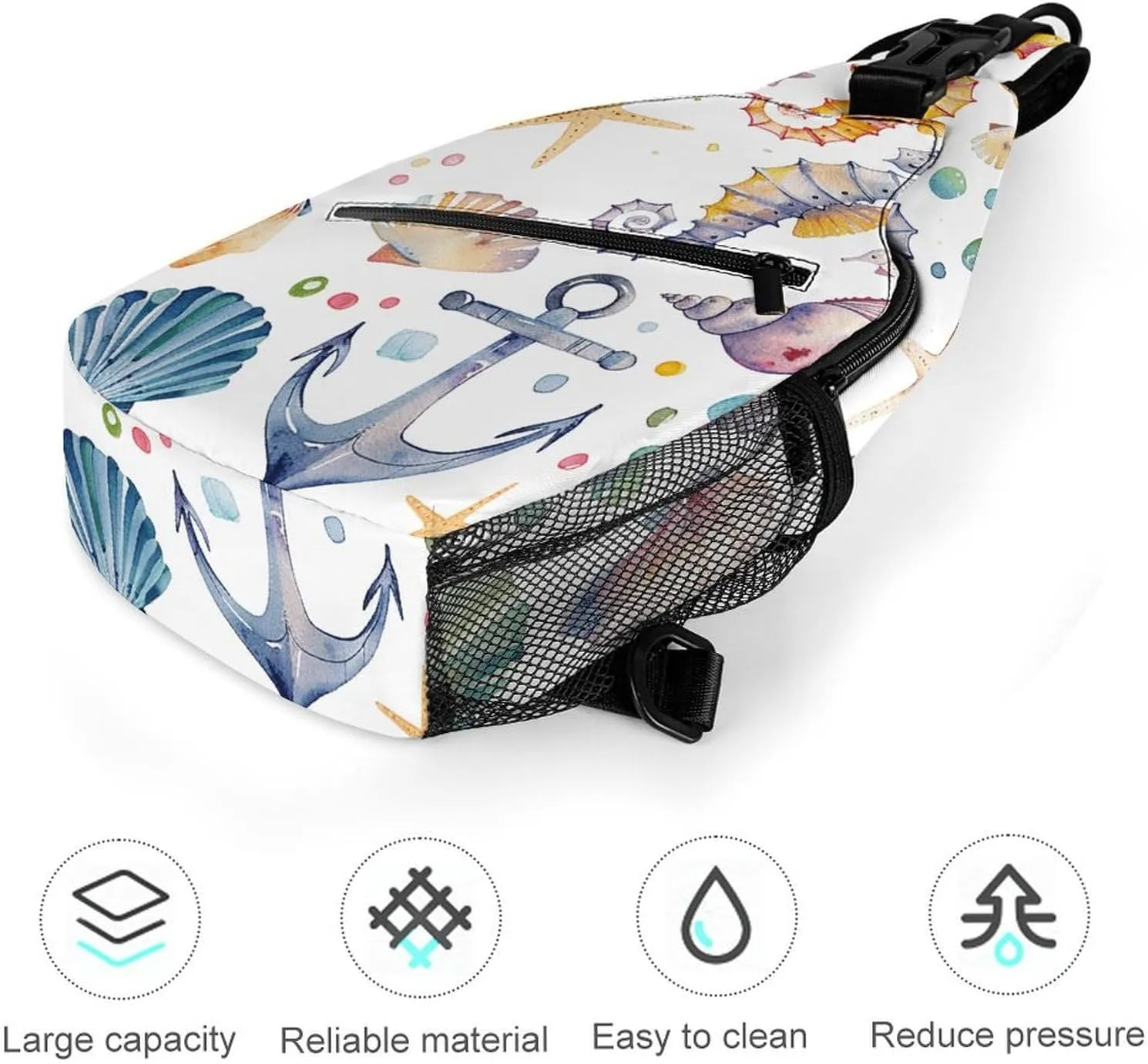 London Elements Pattern Crossbody Bag, Sling Bag, Sling Backpack, Belt Bags for Travel Outdoors Hiking