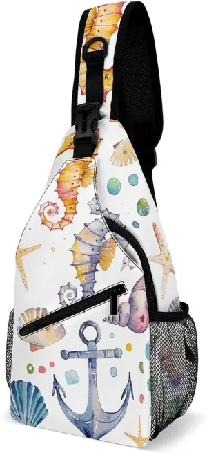 London Elements Pattern Crossbody Bag, Sling Bag, Sling Backpack, Belt Bags for Travel Outdoors Hiking