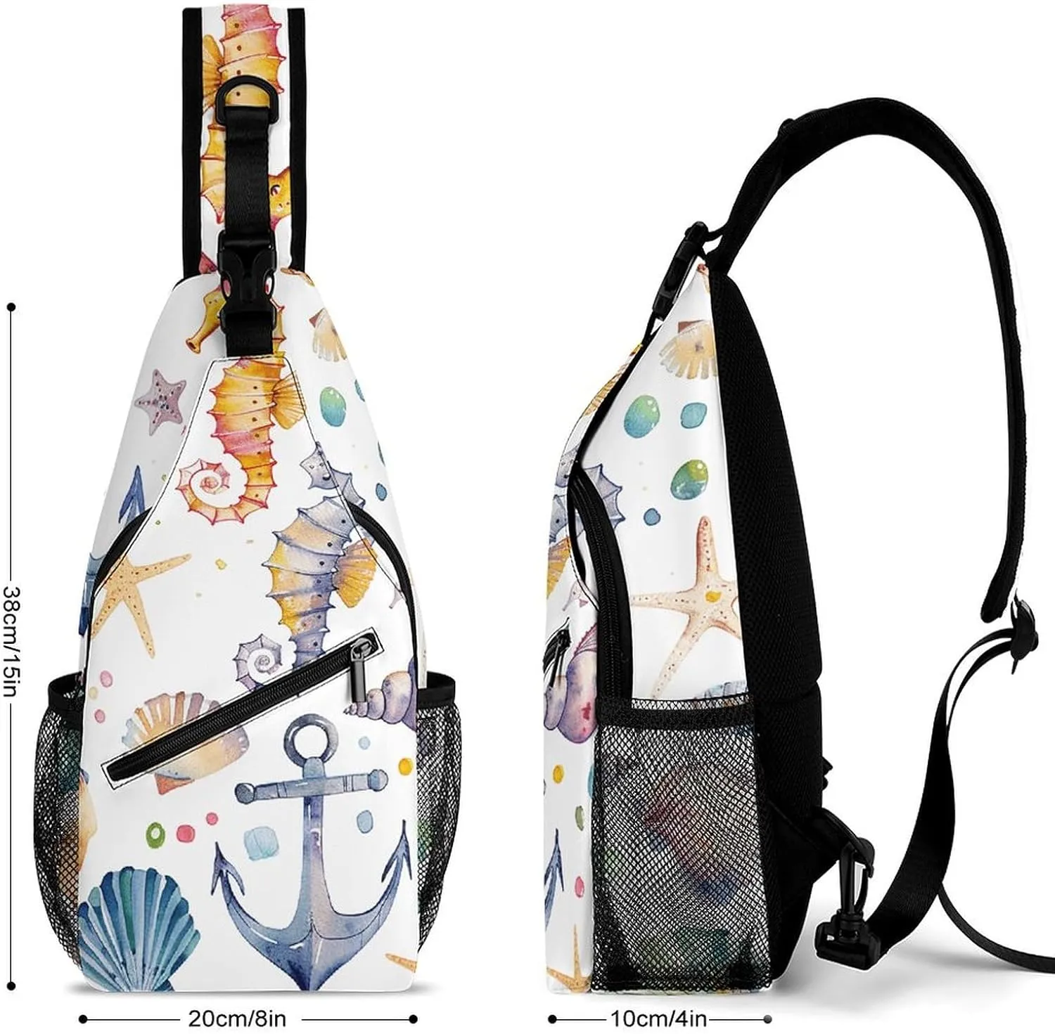 London Elements Pattern Crossbody Bag, Sling Bag, Sling Backpack, Belt Bags for Travel Outdoors Hiking