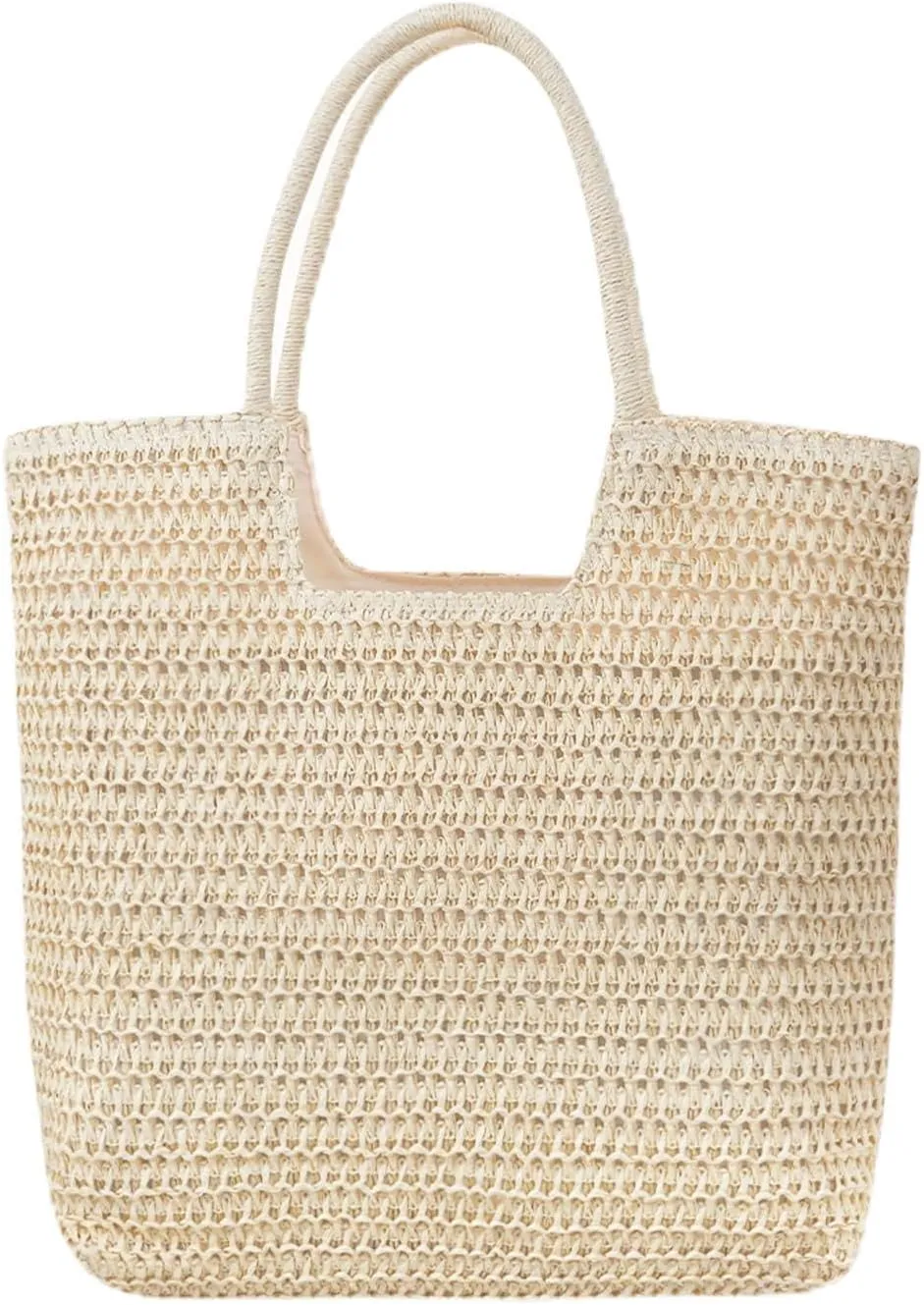 Long Keeper Beach Bags for Women Summer Straw Bag with Zipper Woven Shoulder Handbag Beach Tote Bags for Travel Vacation
