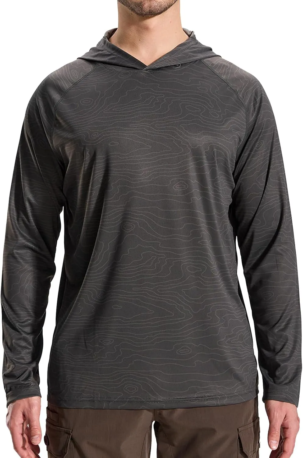 LOOGU Men's UPF 50  Sun Protection Hoodie Shirt Long Sleeve Rash Guard SPF T-Shirts for Fishing Hiking