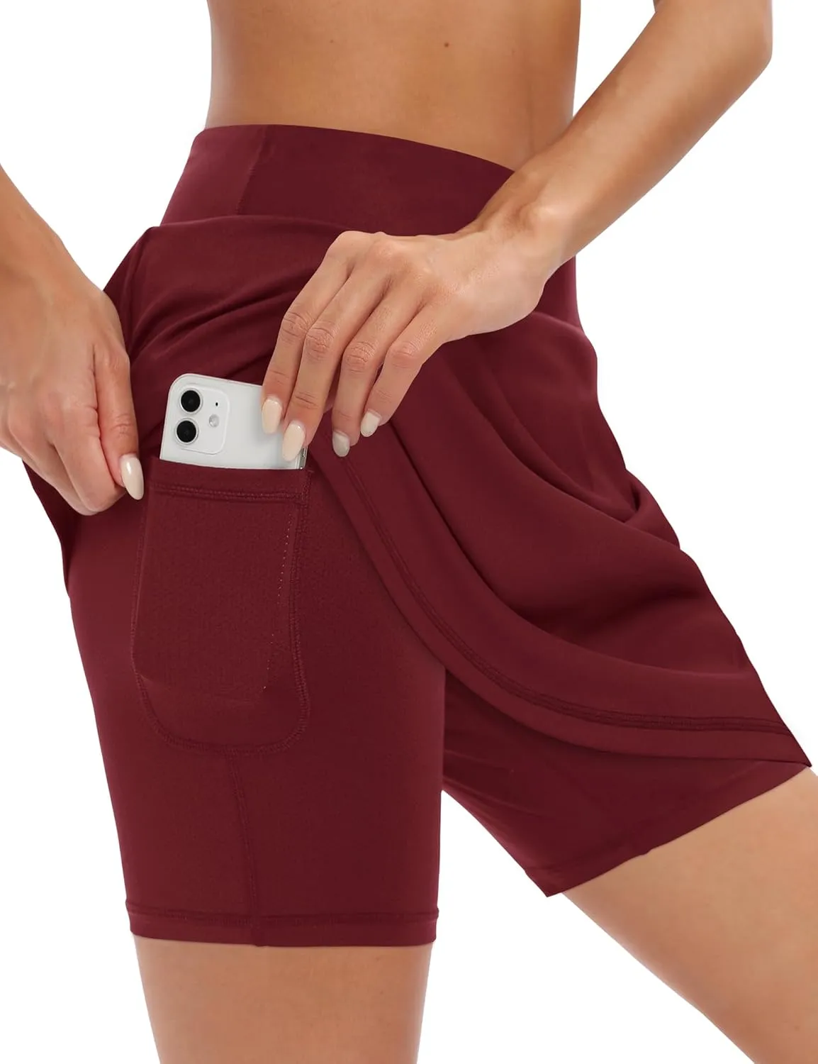 LouKeith 19" Knee Length Skorts Skirts for Women Tennis Skirts Athletic Golf Skorts Casual Workout Skirt with Shorts Pockets