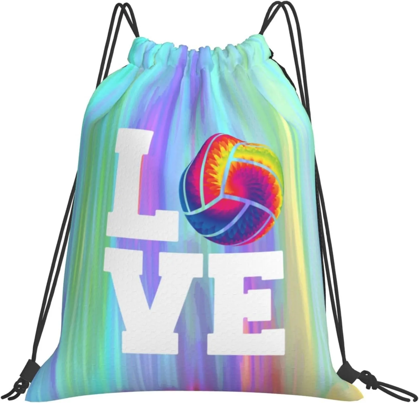 Love Volleyball Unisex Drawstring Backpack Bag Sport Gym Swim Travel Sackpack