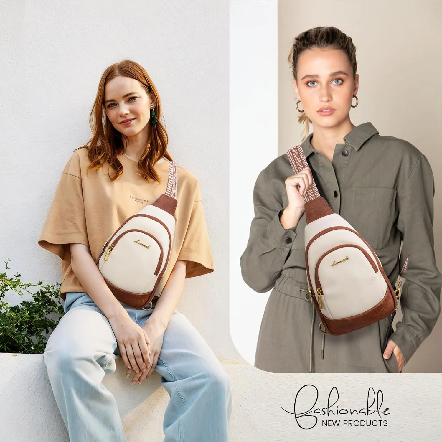 LOVEVOOK Sling Bag for Women,Leather Crossbody Bag for Women,Detachable Strap