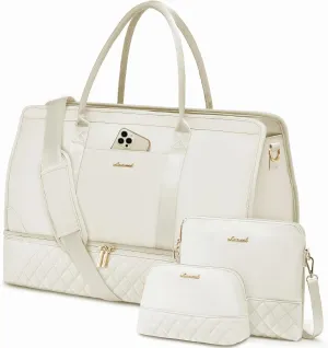 LOVEVOOK Weekender Bags for Women Travel Duffle Bag with Shoe Compartment, Carry on Overnight Bag Set