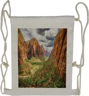 Lunarable National Parks Drawstring Backpack, Utah Plateau Mojave, Sackpack Bag