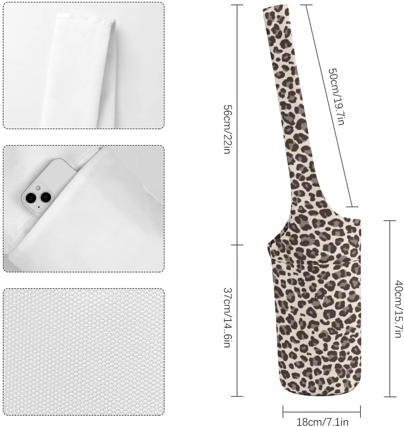 Lurhonp Yoga Mat Bags with Large Side Pocket, Fashion Print Canvas Yoga Bag, Fits Most Size Mats, Gifts for Yoga Lovers