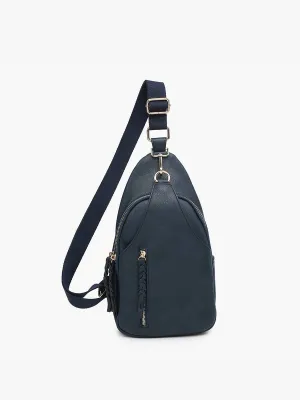 M2342 Nikki Dual Compartment Sling Pack Bag: Navy