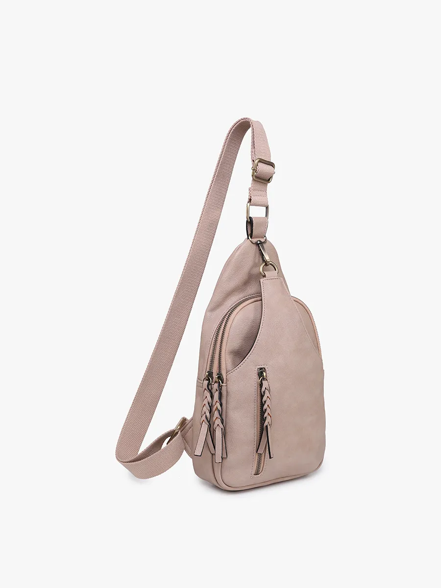 M2342 Nikki Dual Compartment Sling Pack Bag: Navy