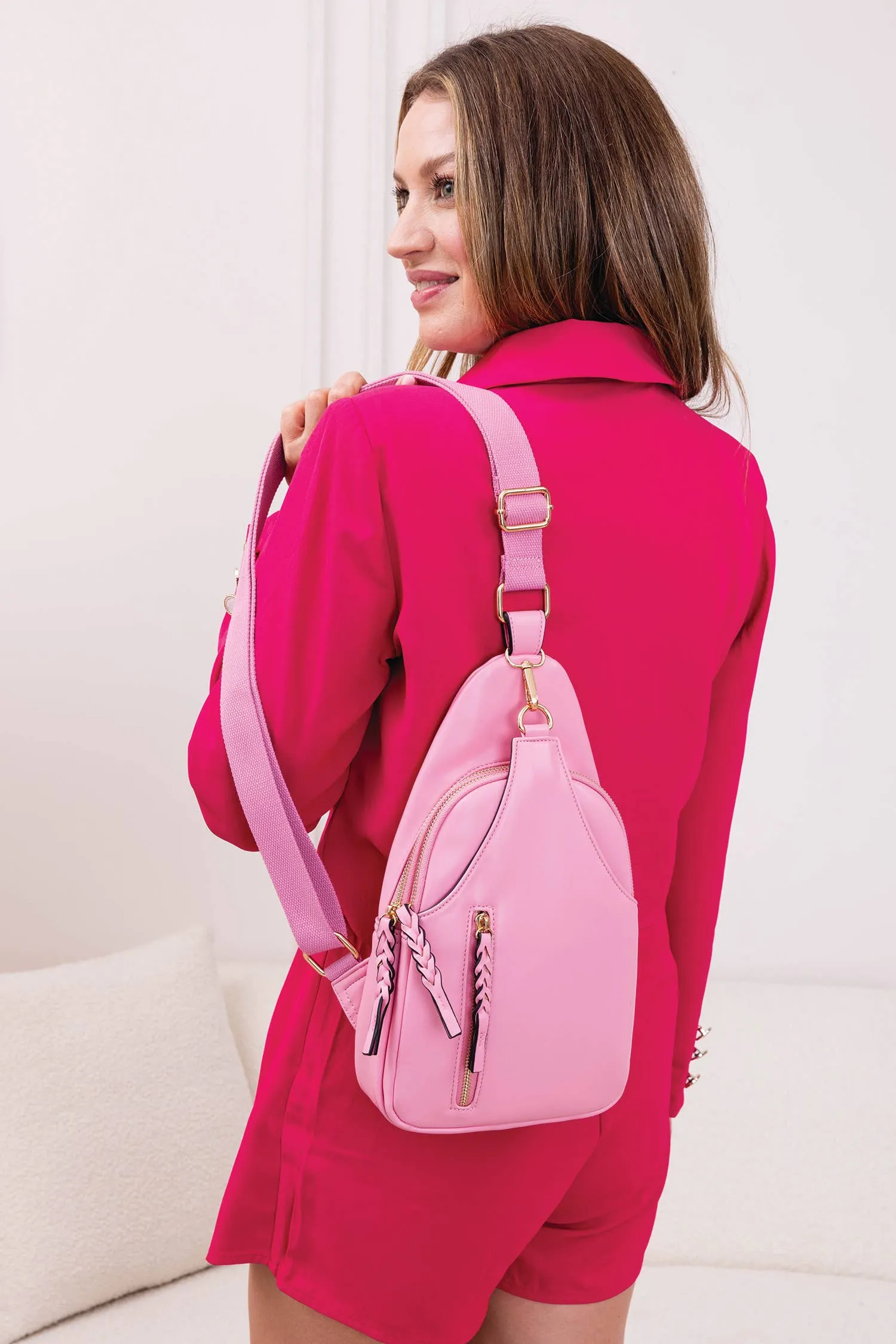 M2342 Nikki Dual Compartment Sling Pack Bag: Navy